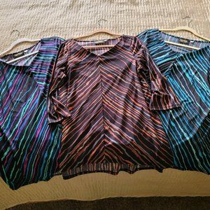 LOT OF 3 Wearable Art by Bob Mackie Tunic Tops - Size M